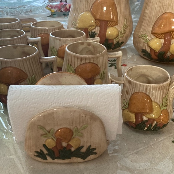 Vintage 1970 Arnels Pottery Mushroom Ceramic Kitchen Set - Picture 6 of 14